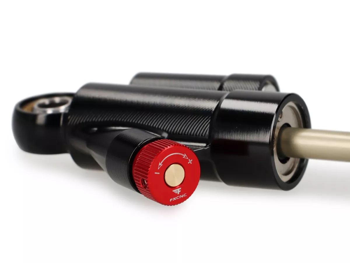 Steering damper incl. mount -STD ScooterTec- aluminum CNC - for Vespa V50 Special - color: black