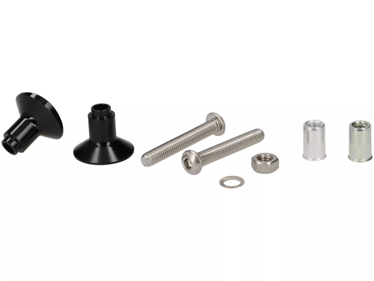 Steering damper incl. mount -STD ScooterTec- aluminum CNC - for Vespa V50 Special - color: black