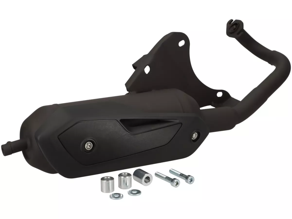 Exhaust -TECNIGAS- Silent Pro Black - Kymco 50 2T - Super8, Super9, Vitality, Yager, Spacer, Like, Sniper, Agility, Bet&Win, Cobra, Dink, Grand Dink, Heroism50, SYM Jet, Jungle, Mask Orbit, Red Devil, RS50, Shark, Super Fancy