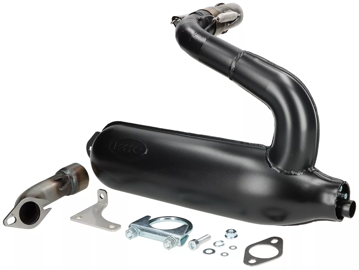 Escape -VMC SILURO SUPER SPORT- Smallframe 135-170cc - VMC GS56/58, ET6, ET7, Pinasco Zuera, Quattrini M1 56-60, M1-60B, M1l 56-60 (52-62mm stud spacing)- Vespa V50, 50N, SS50, 50 SR, V90, ET3, PV125 - pintado negro