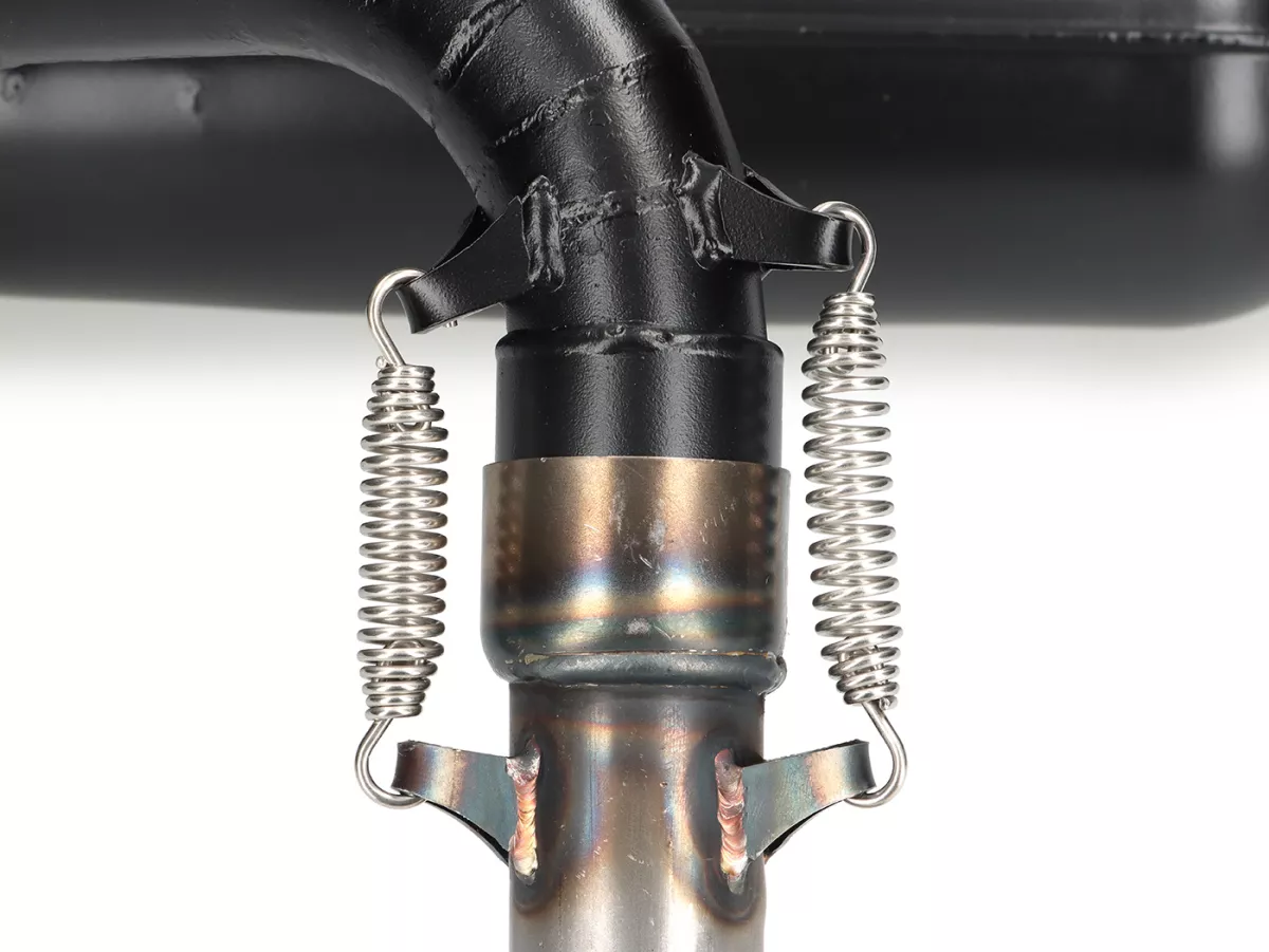 Escape -VMC SILURO SUPER SPORT- Smallframe 135-170cc - VMC GS56/58, ET6, ET7, Pinasco Zuera, Quattrini M1 56-60, M1-60B, M1l 56-60 (52-62mm stud spacing)- Vespa V50, 50N, SS50, 50 SR, V90, ET3, PV125 - pintado negro