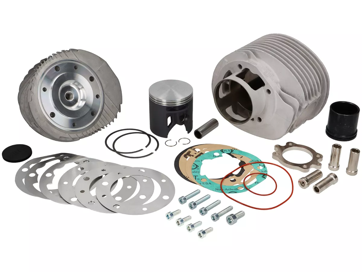 Cilinder -VMC Ranger 213/225cc Ø69, slag=57/60mm, drijfstanglengte standaard (110mm), aluminium, bougie centraal- Vespa PX200, Rally200, Cosa200, Motovespa TX, DS, DN, PX200, Iris