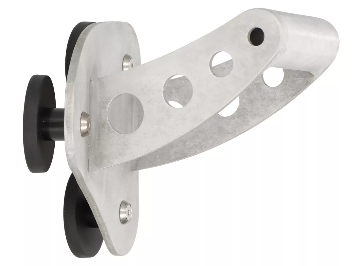 Mobile phone holder - Smartphone holder -W&B Magnet- Vespa Klassik Smallframe, Largeframe, Wideframe PX, Sprint, VNA, VNB, VBA, VBB, VNC/VBC, GT, GTR, V50, V90, 90 Racer, PV, ET3, VM, VN, VB, GS150 - Installation in leg shield inside/top - natural alumini