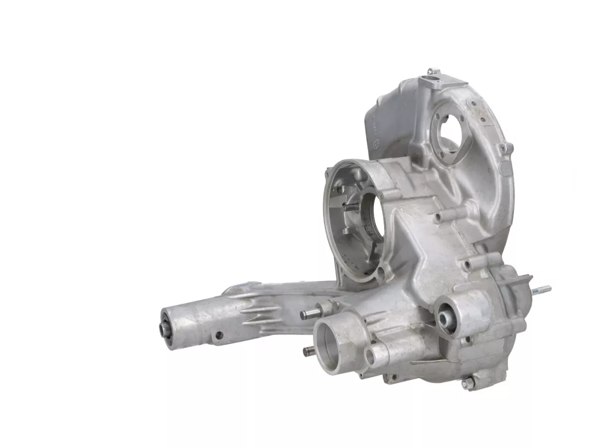 Motorgehäuse -OEM Drehschiebereinlass, Elestart, mit Getrenntschmierung- Vespa P200E, PX200, PX200E, Motovespa P200 DN, PX200 Iris, TX200