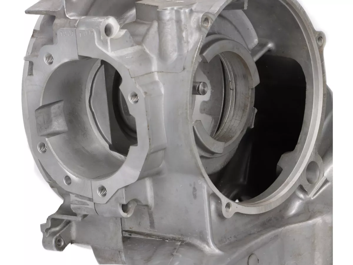 Motorgehäuse -OEM Drehschiebereinlass, Elestart, mit Getrenntschmierung- Vespa P200E, PX200, PX200E, Motovespa P200 DN, PX200 Iris, TX200