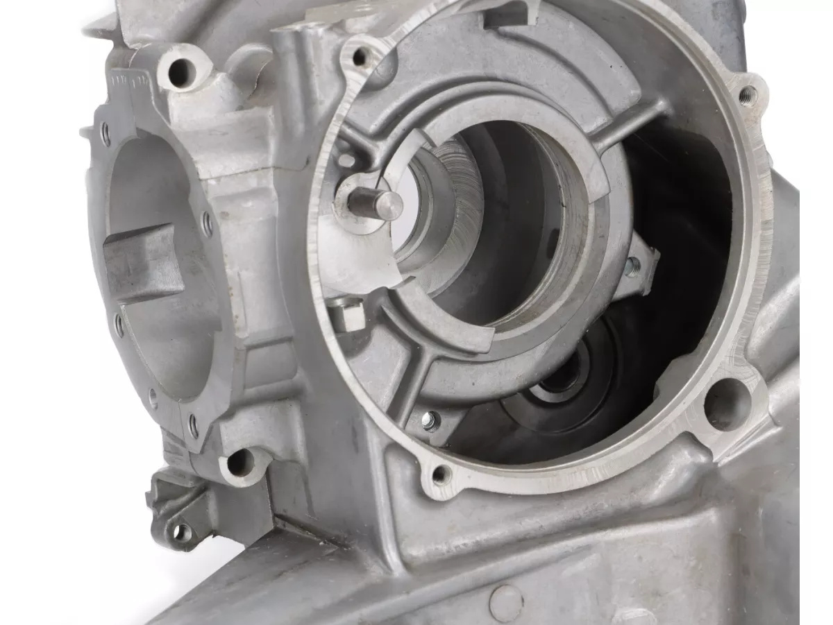 Motorgehäuse -OEM Drehschiebereinlass, Elestart, mit Getrenntschmierung- Vespa P200E, PX200, PX200E, Motovespa P200 DN, PX200 Iris, TX200