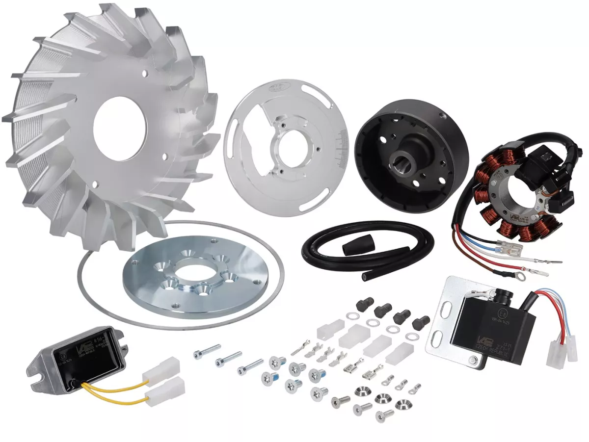Zündung -SIP VAPE Road, 12 V AC- Vespa Wideframe V15T, V30T, V33T, VM1T, VM2T, VN1T, ACMA -V54, Ø98mm mit Lüfterkranz
