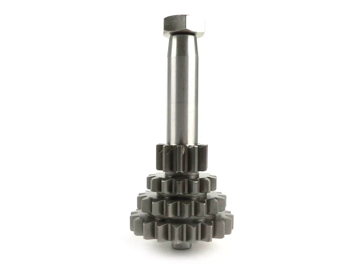Secondary shaft -DRT Gear Flame Runner- Vespa V50, PV125, ET3, PK50, PK80, PK125 S-XL - 10-14-17-20 teeth (used with original gearbox)