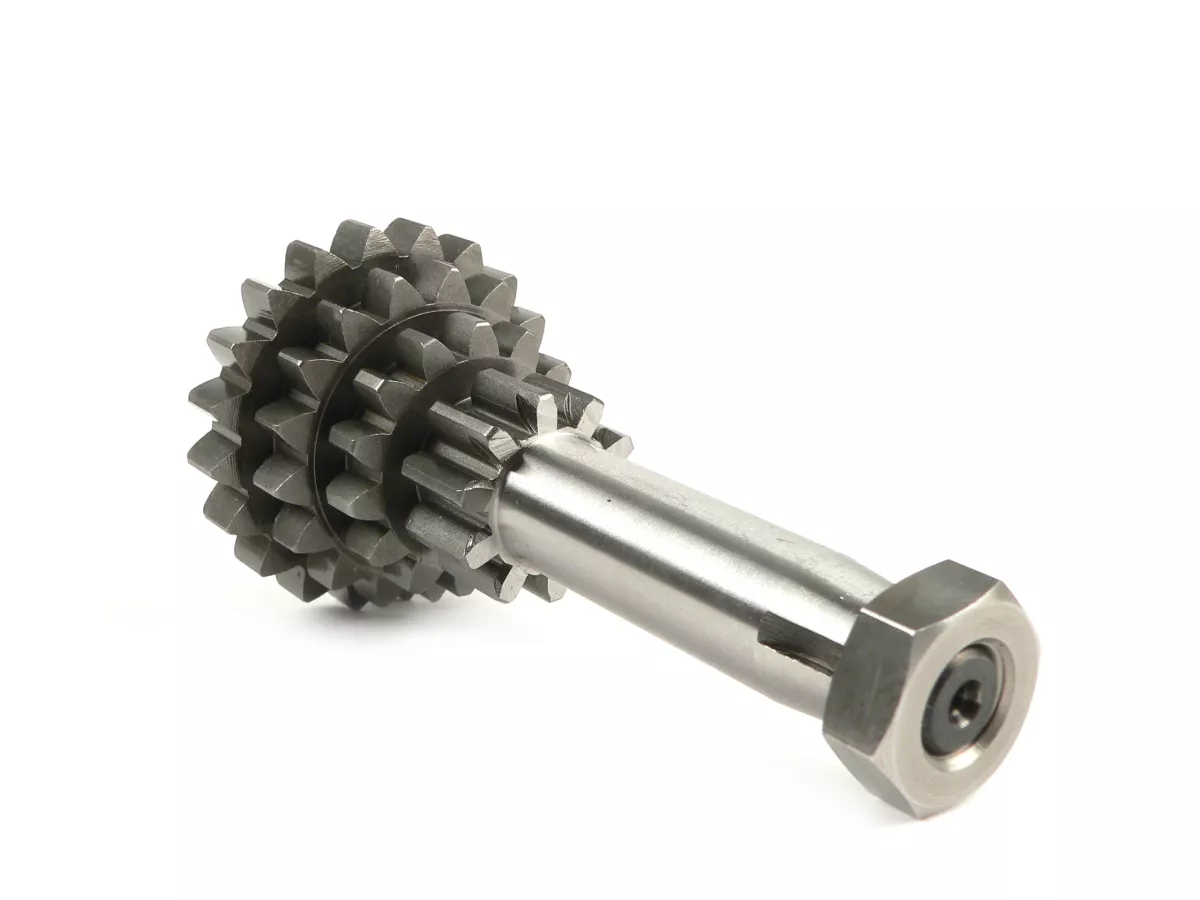 Secondary shaft -DRT Gear Flame Runner- Vespa V50, PV125, ET3, PK50, PK80, PK125 S-XL - 10-14-17-20 teeth (used with original gearbox)