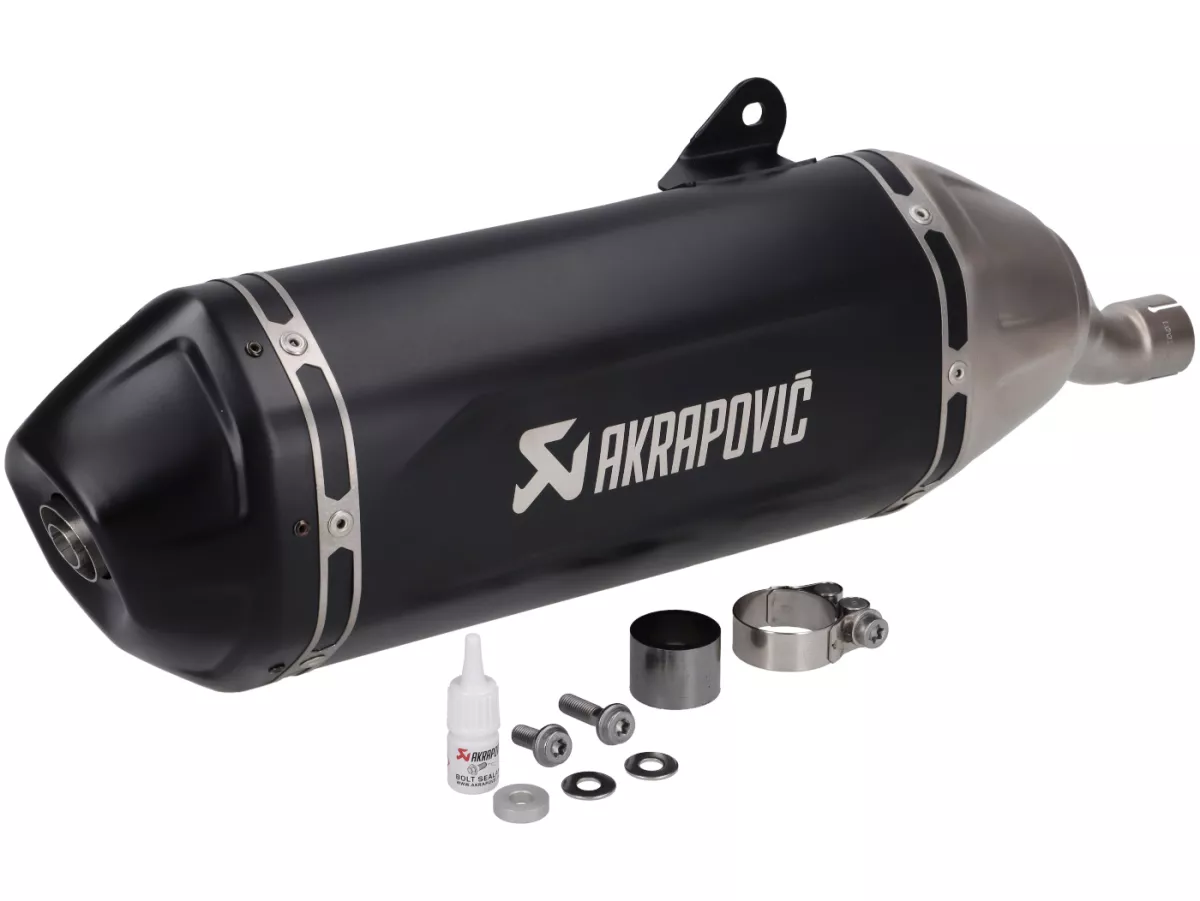 Exhaust -AKRAPOVIC Slip-On Line (SS), Euro 5+ - Vespa GTS 125 Keyless Basic, Super, Super Sport, Super Tech (ZAPMD3400) - Stainless steel black