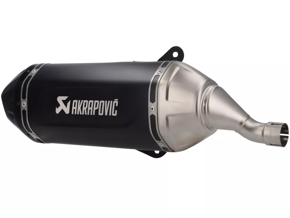 Exhaust -AKRAPOVIC Slip-On Line (SS), Euro 5+ - Vespa GTS 125 Keyless Basic, Super, Super Sport, Super Tech (ZAPMD3400) - Stainless steel black