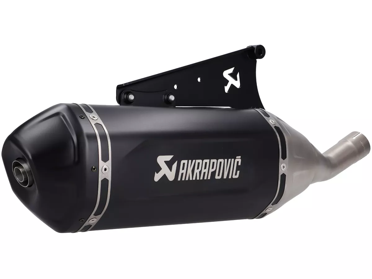 Exhaust -AKRAPOVIC- Slip-On Line (SS), Euro 5+ - Vespa Primavera 125 Basic, Red, Batik (ZAPMD1102) - Stainless steel black