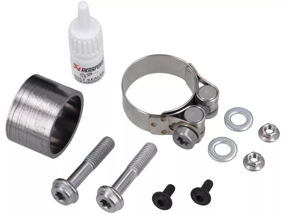 Exhaust -AKRAPOVIC- Slip-On Line (SS), Euro 5+ - Vespa Primavera 125 Basic, Red, Batik (ZAPMD1102) - Stainless steel black