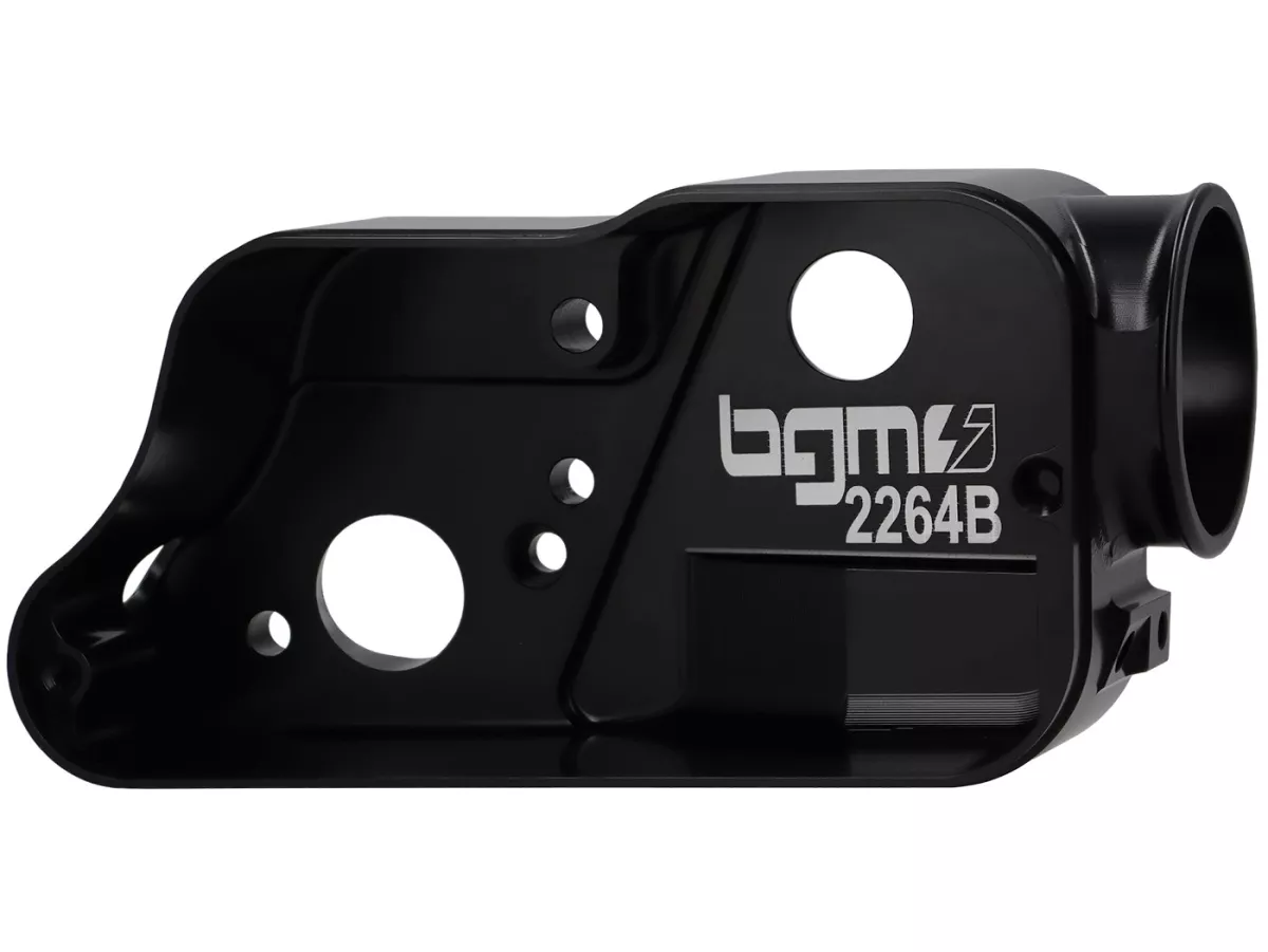 Vergaserwanne -BGM PRO Faster Flow CNC- Vespa Largeframe, Vergaser SI 20, 24, 26, 28 - schwarz eloxiert