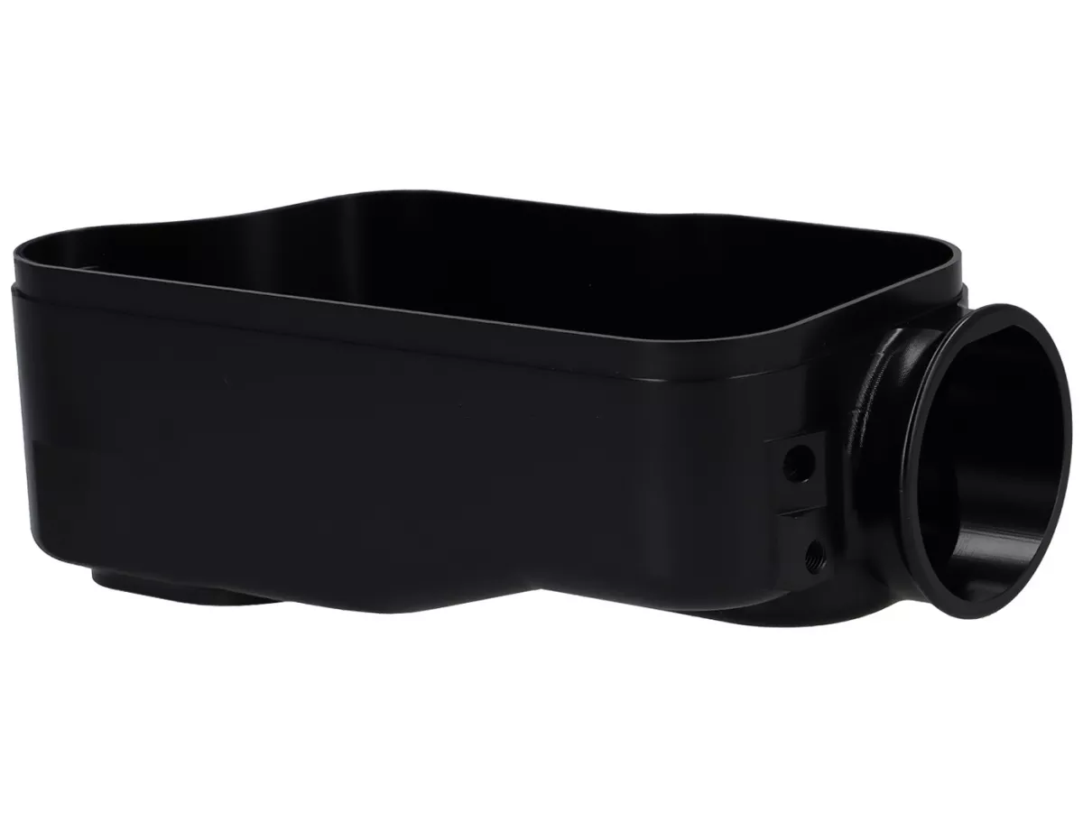 Vergaserwanne -BGM PRO Faster Flow CNC- Vespa Largeframe, Vergaser SI 20, 24, 26, 28 - schwarz eloxiert