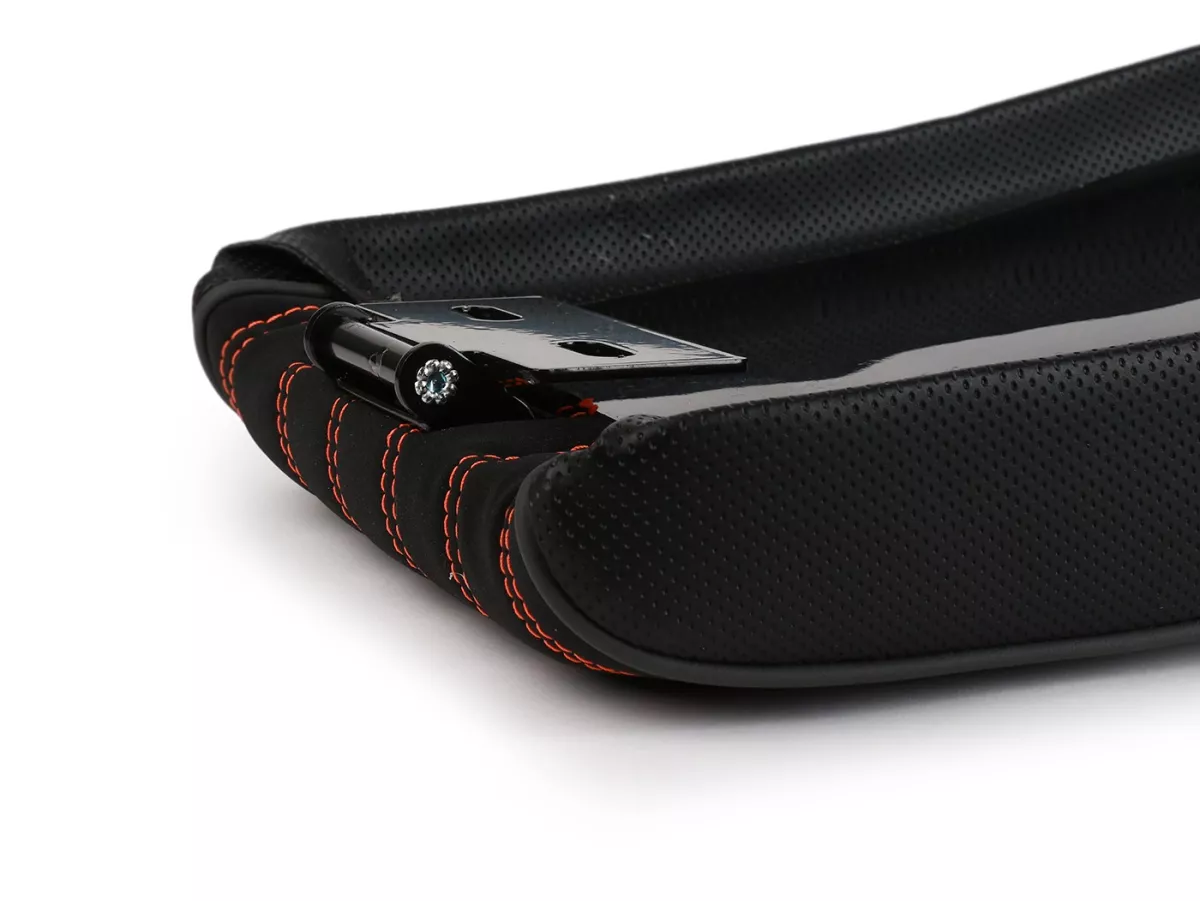 Selle BGM TEST BIKE avec coutures orange pour Royal Alloy GP 125/300/350, TG 125/300/350