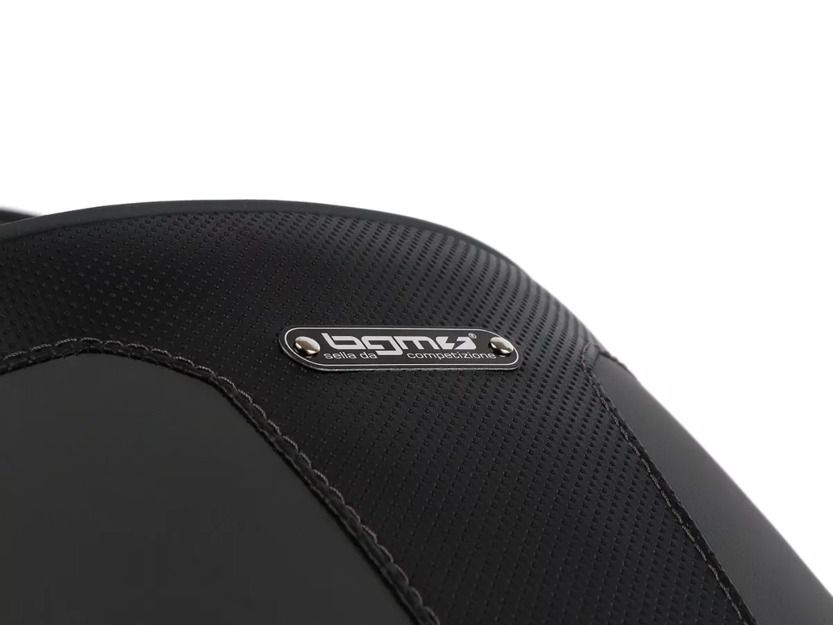 Selle BGM TEST BIKE avec coutures grises pour Royal Alloy GP 125/300/350, TG 125/300/350
