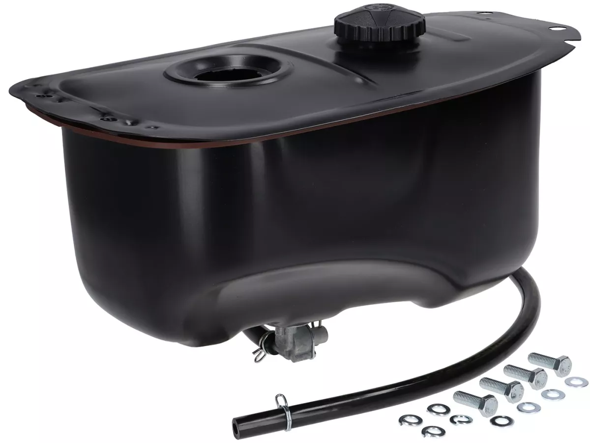 Set serbatoio incl. tappo serbatoio, rubinetto benzina Faster Flow e tubo flessibile -BGM PRO- Vespa PX Lusso (dal 1984) - versione senza lubrificazione separata, con indicatore di livello carburante