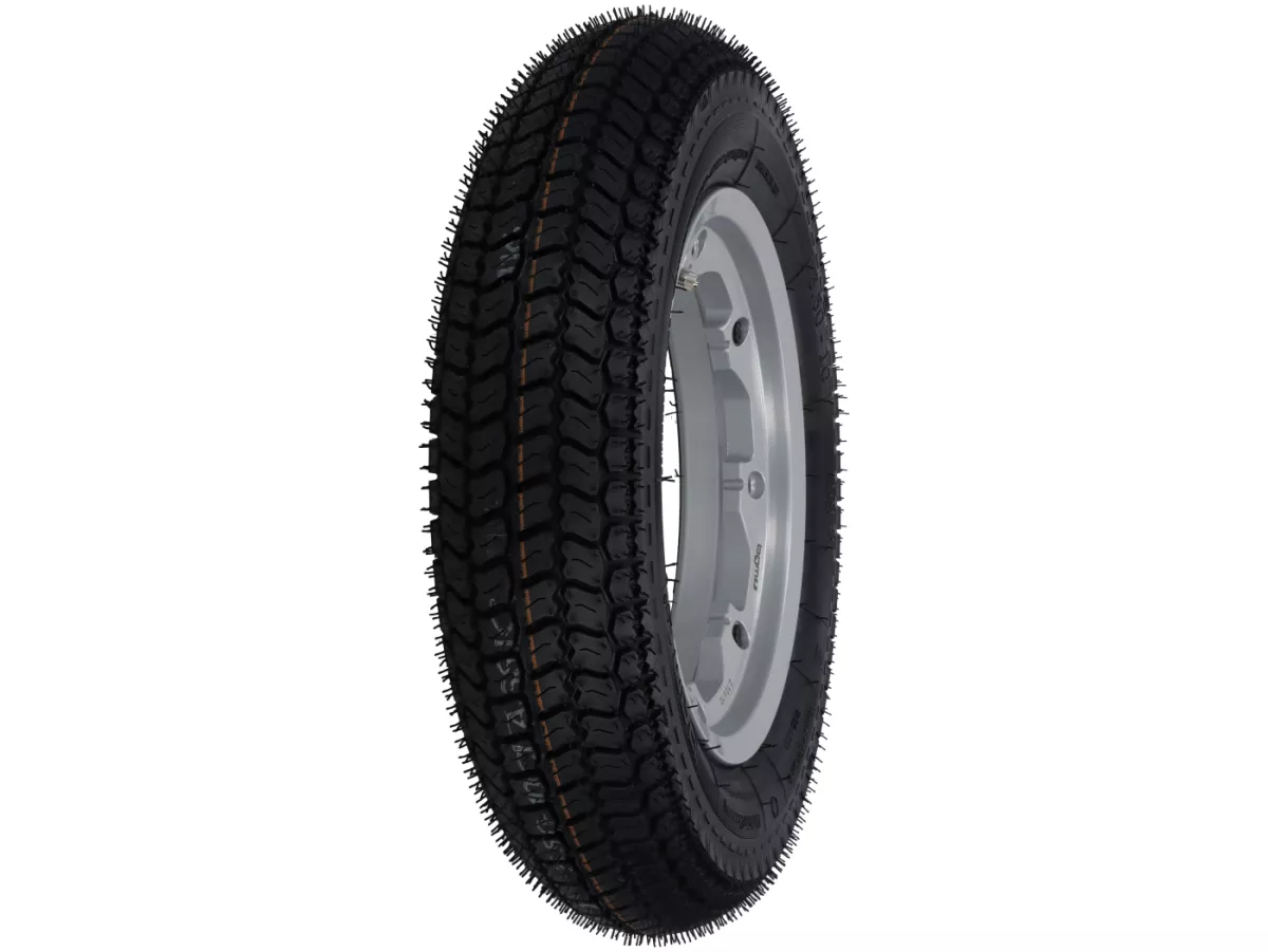 Roue complète -BGM Classic, sans chambre à air, Lambretta- 3.50 - 10 pouces TL 59S (reinforced) - Jante 2.10-10 - argentée