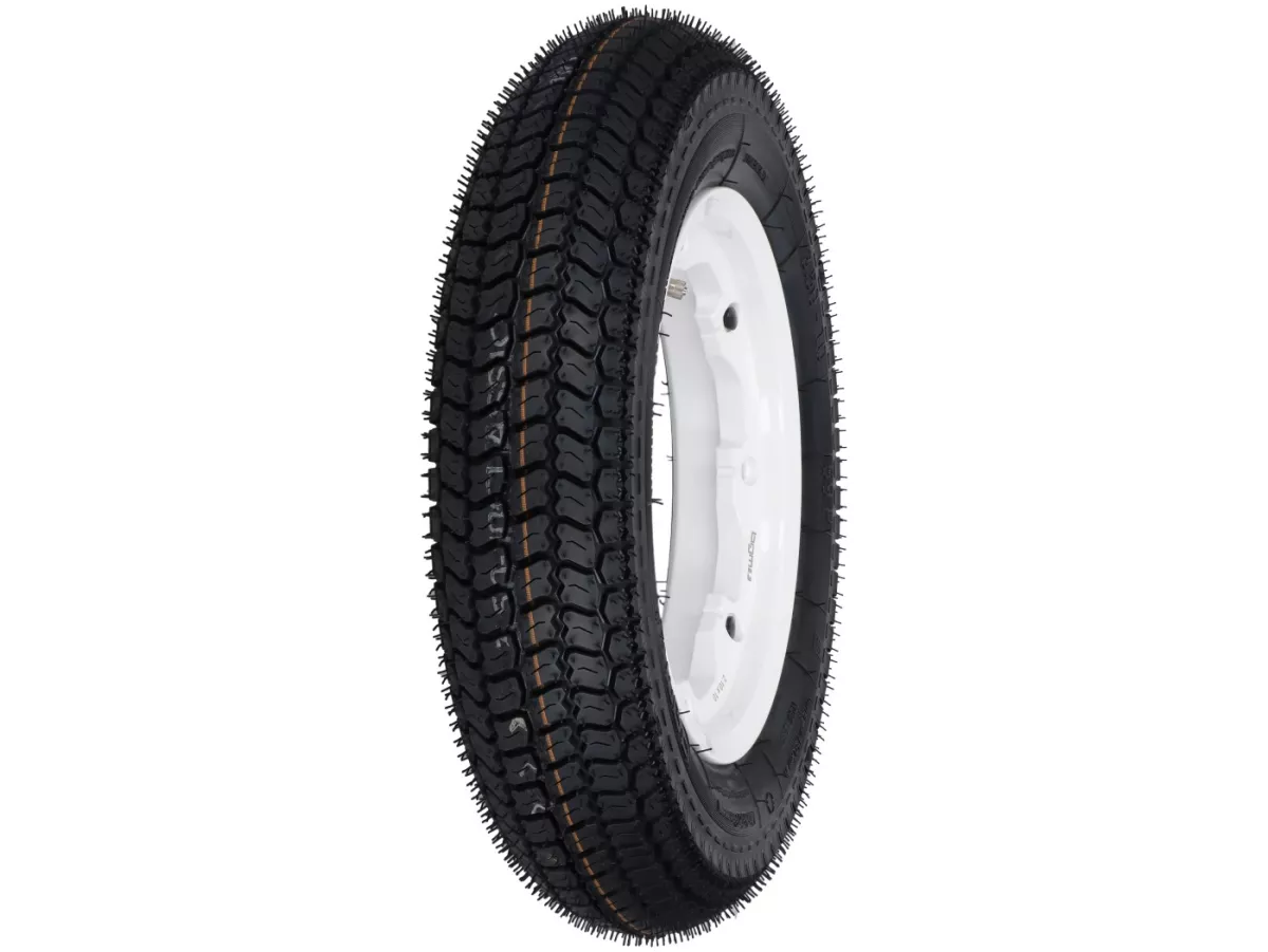 Roue complète -BGM Classic, sans chambre à air, Lambretta- 3.50 - 10 pouces TL 59S (reinforced) - Jante 2.10-10 blanche