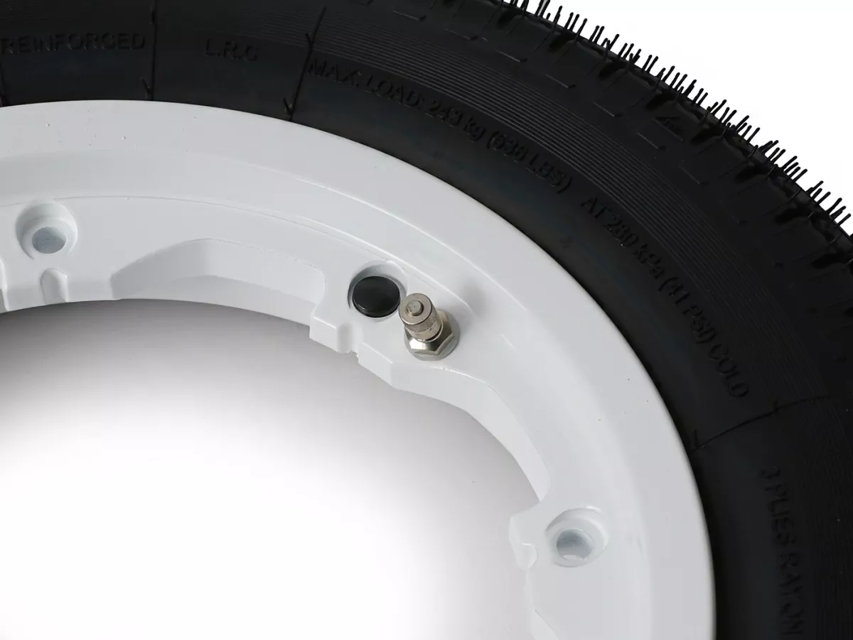 Roue complète -BGM Classic, sans chambre à air, Lambretta- 3.50 - 10 pouces TL 59S (reinforced) - Jante 2.10-10 blanche