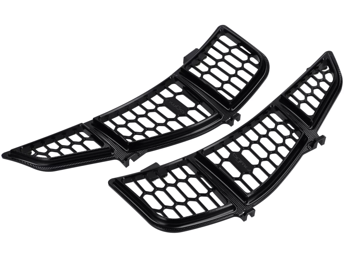 Bagageutrymmesgaller BGM honeycomb, aluminium CNC, blank svart till Vespa GTS125/300/310 (2023-), GTV 300/310 (2023-)