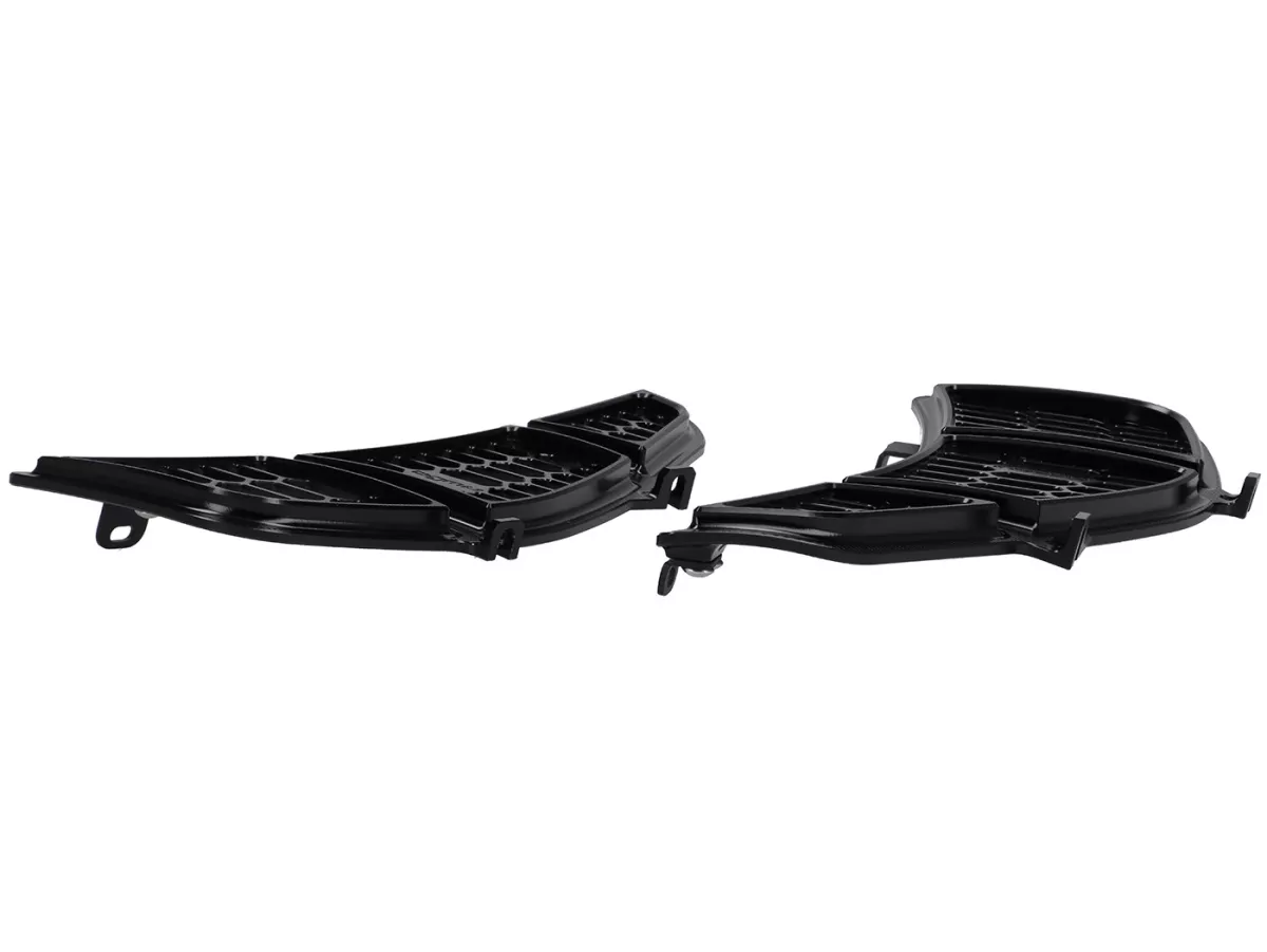 Kisi-kisi kompartemen bagasi BGM honeycomb, aluminium CNC, hitam mengkilap untuk Vespa GTS125/300/310 (2023-), GTV 300/310 (2023-)
