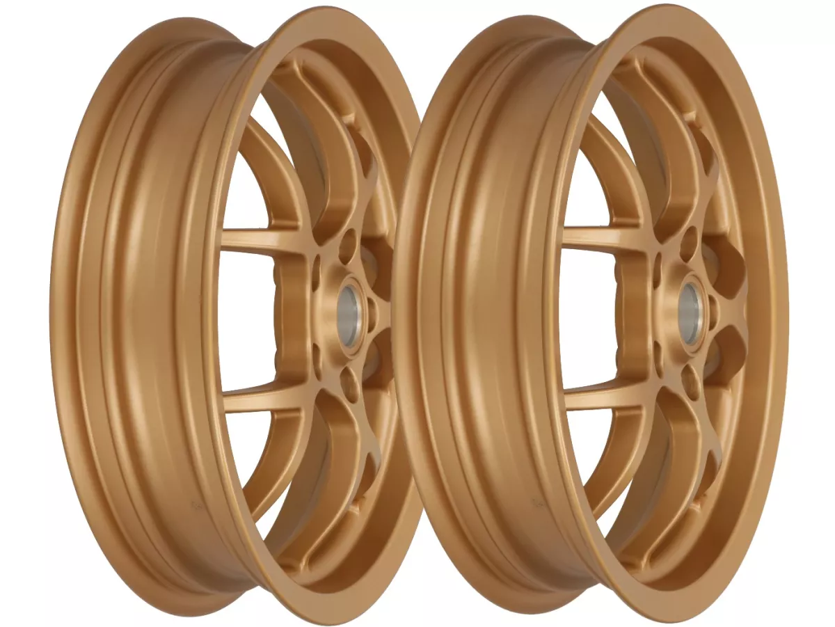 Wielset (voor+achter incl. montagesets) -BGM PRO SPORT - 3.00-13 inch - Vespa GTS, GTS Super, GTV, Sei Giorni, GT 60, GT, GT L 125-310cc - goud mat