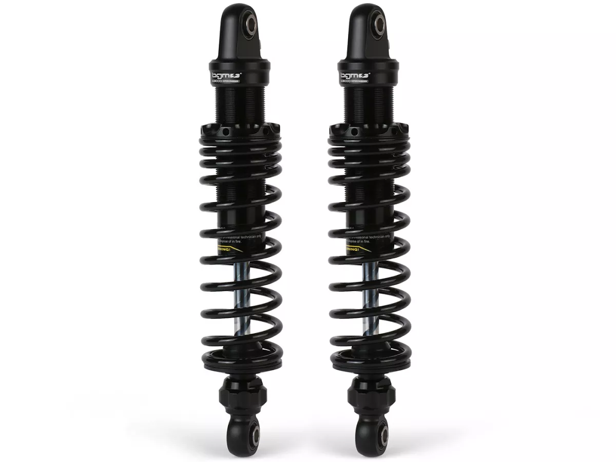 Rear shock absorber set -BGM PRO F16 SPORT- Royal Alloy, GP125-350, TG125-350 - black
