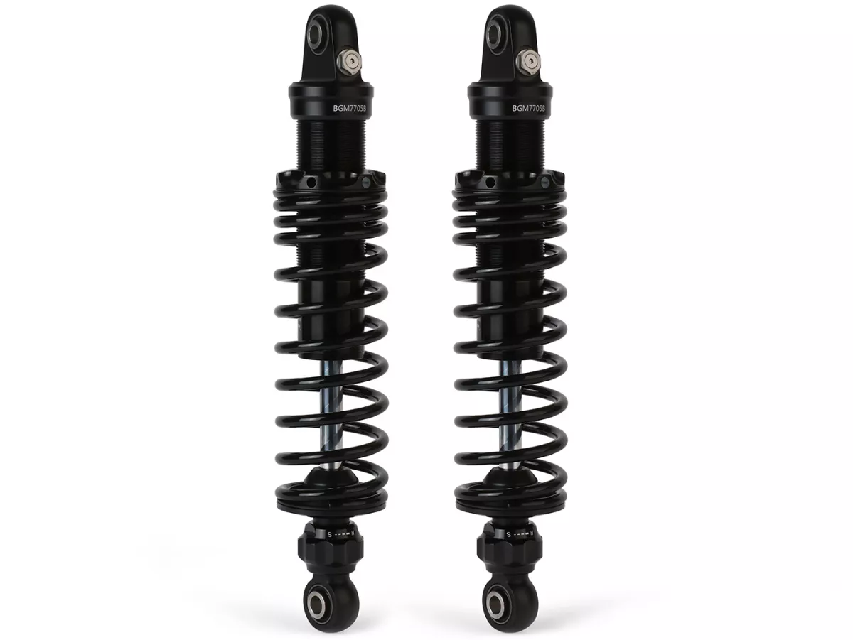 Rear shock absorber set -BGM PRO F16 SPORT- Royal Alloy, GP125-350, TG125-350 - black
