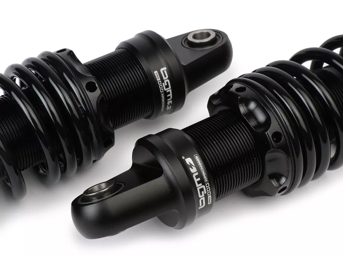 Rear shock absorber set -BGM PRO F16 SPORT- Royal Alloy, GP125-350, TG125-350 - black