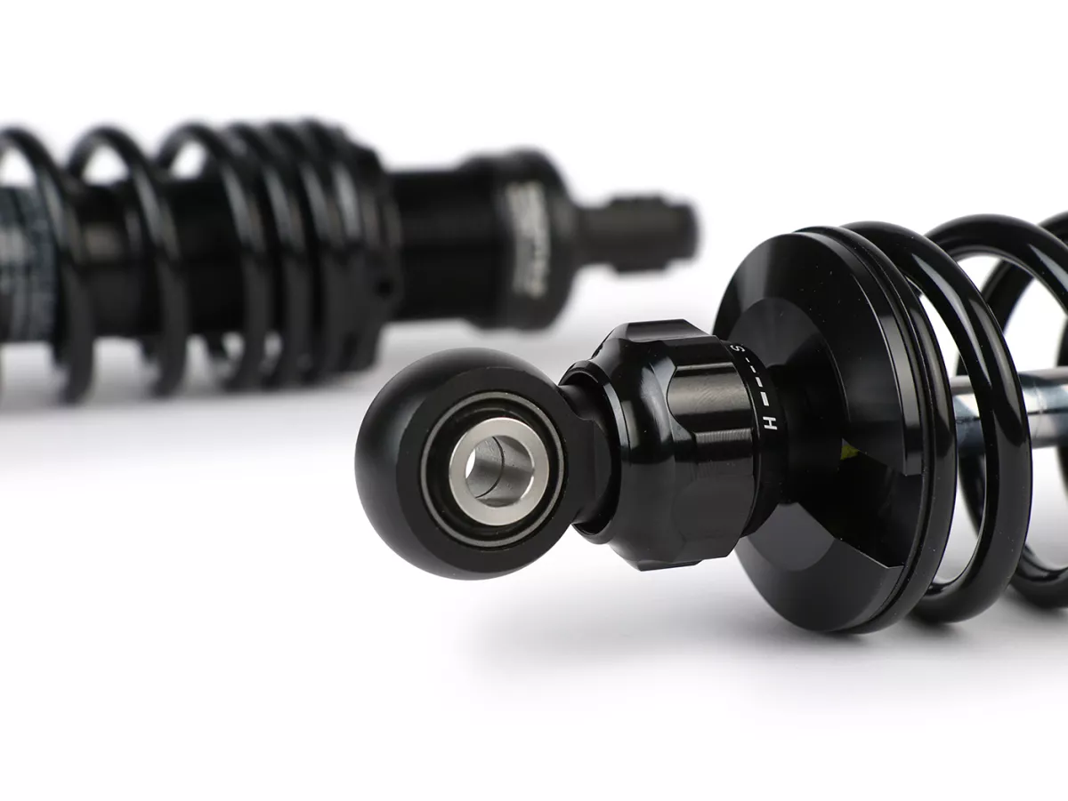 Rear shock absorber set -BGM PRO F16 SPORT- Royal Alloy, GP125-350, TG125-350 - black