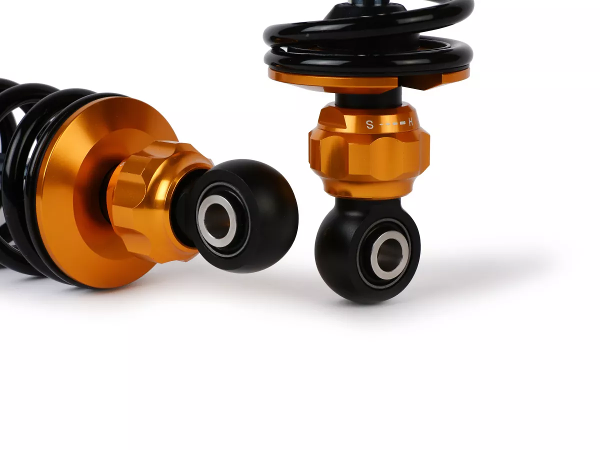 Jeu d'amortisseurs arrière -BGM PRO F16 SPORT- Royal Alloy, GP125-350, TG125-350 - noir/or