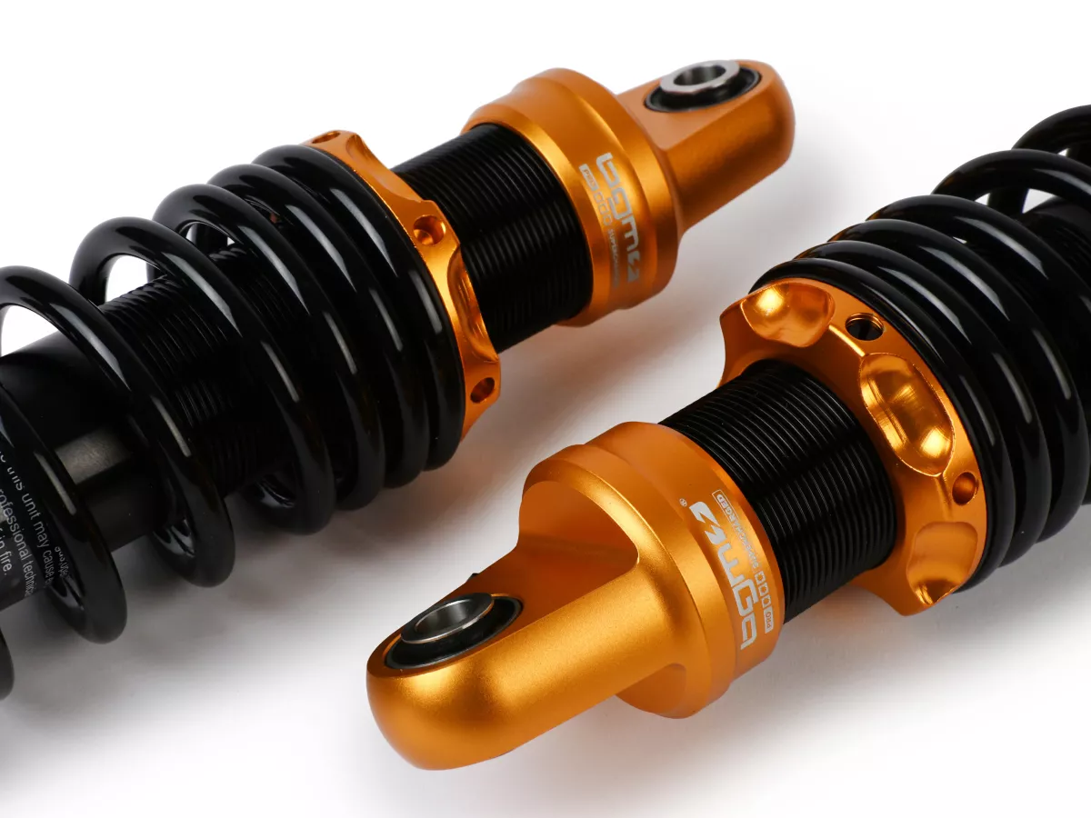 Jeu d'amortisseurs arrière -BGM PRO F16 SPORT- Royal Alloy, GP125-350, TG125-350 - noir/or
