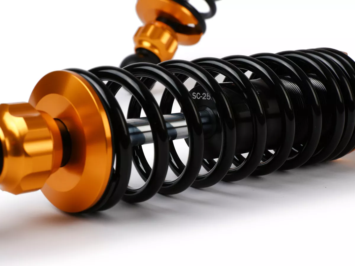 Jeu d'amortisseurs arrière -BGM PRO F16 SPORT- Royal Alloy, GP125-350, TG125-350 - noir/or