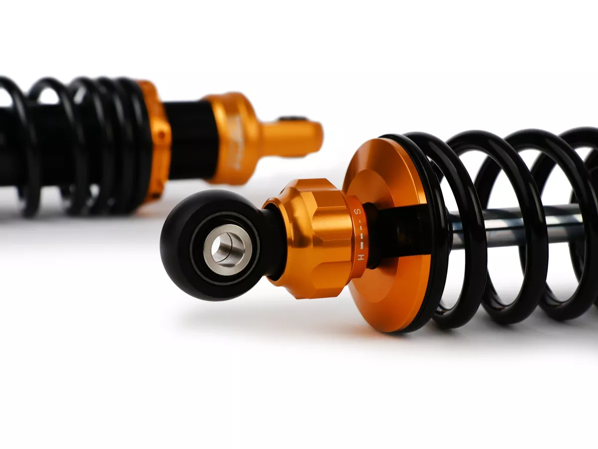 Jeu d'amortisseurs arrière -BGM PRO F16 SPORT- Royal Alloy, GP125-350, TG125-350 - noir/or