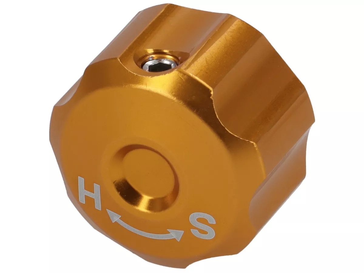 Einstellrad Dämpfung Druckstufe Soft/Hard -BGM PRO- Serie für Stoßdämpfer der Baureihen BGM PRO R12, BGM PRO SC / R12, BGM PRO SC / F16 - gold