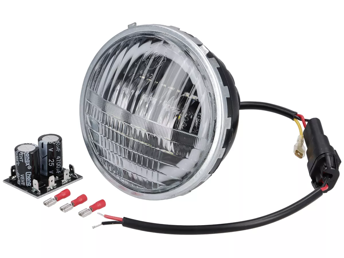 Lampu depan -SIEM Ø = 105/115mm (kaca/luar) - Vespa Smallframe V50 (stang bundar kecil) - 50N (V5A1T 122877-), 50L (V5A1T), 50R (V5A1T) - Bohlam P26s 15W, kaca