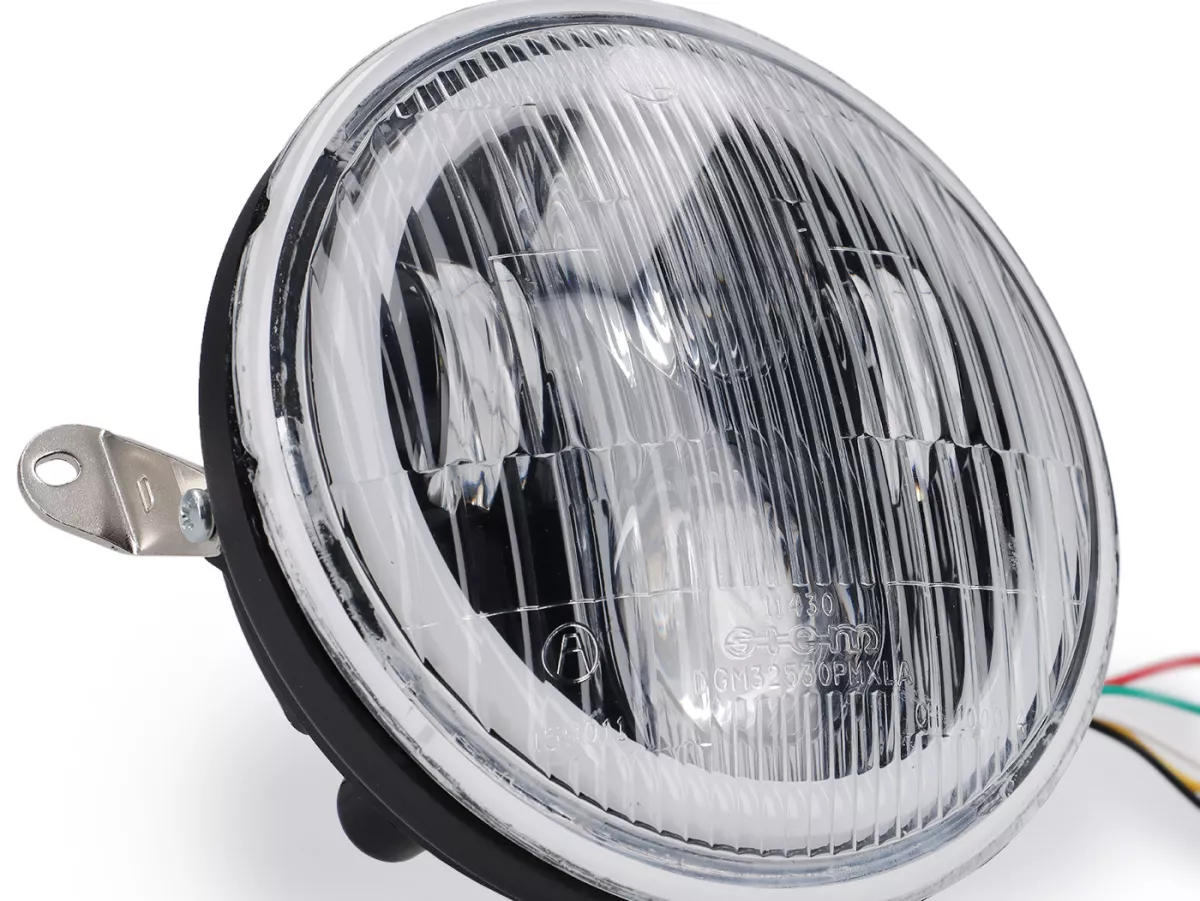Headlight -SIEM LED Ø=146mm (with DGM test mark)- Vespa PX old, PX Lusso, Disc, '98, My (1977-2016) - incl. voltage converter set