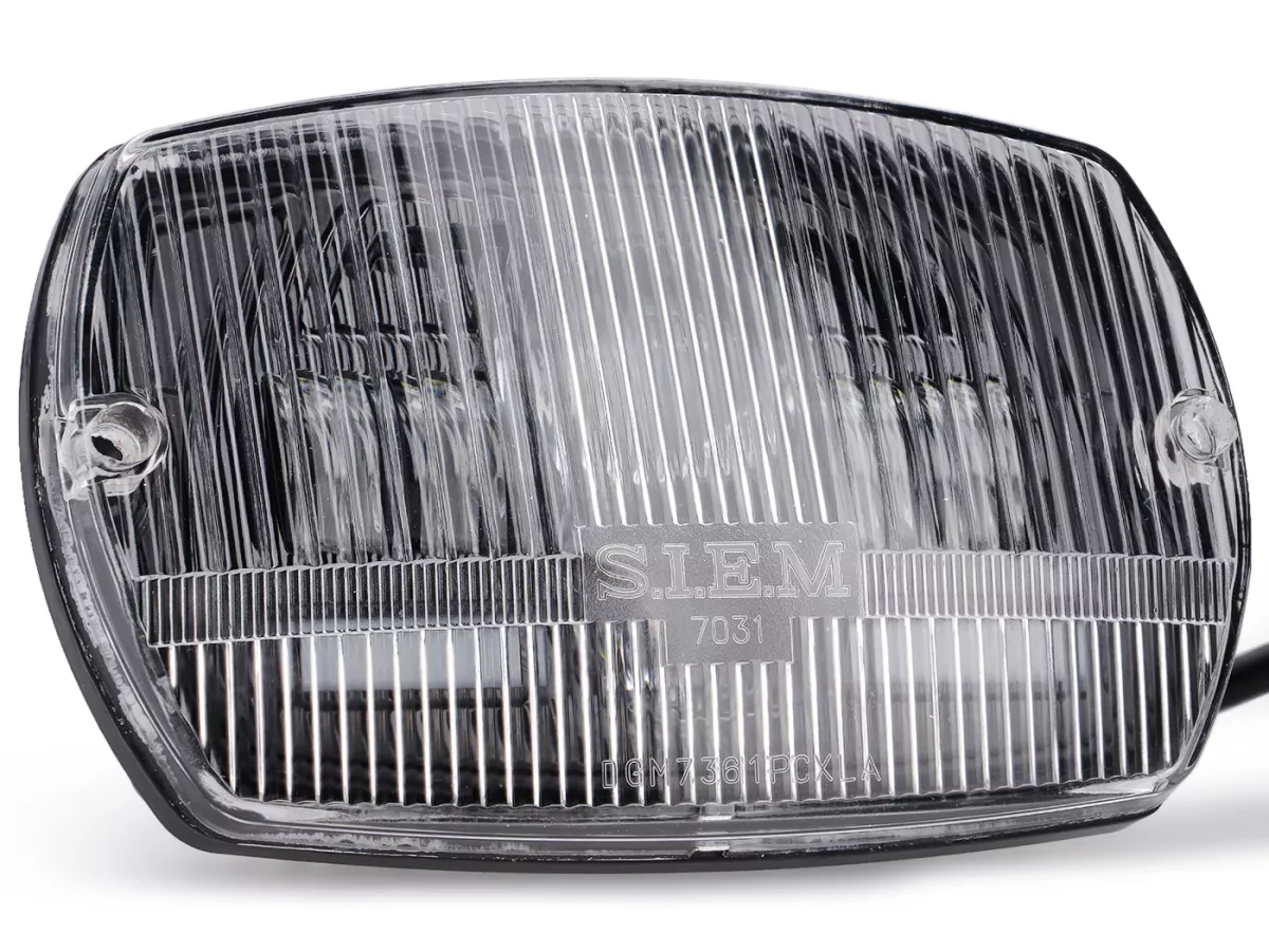 Lampu depan -SIEM LED, persegi panjang (dengan tanda persetujuan DGM) - Vespa V50 Special - termasuk set konverter tegangan