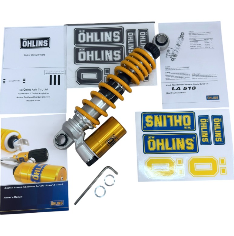 Ammortizzatore posteriore -ÖHLINS 305,50 mm- Lambretta LI, LIS, SX, TV, DL, GP