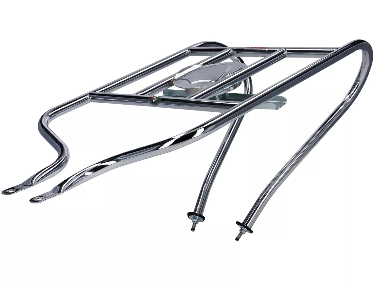 Bagagerek achteraan met reservewielhouder -AMS CUPPINI- Lambretta LI (serie 1-2), TV (serie 2) - chroom