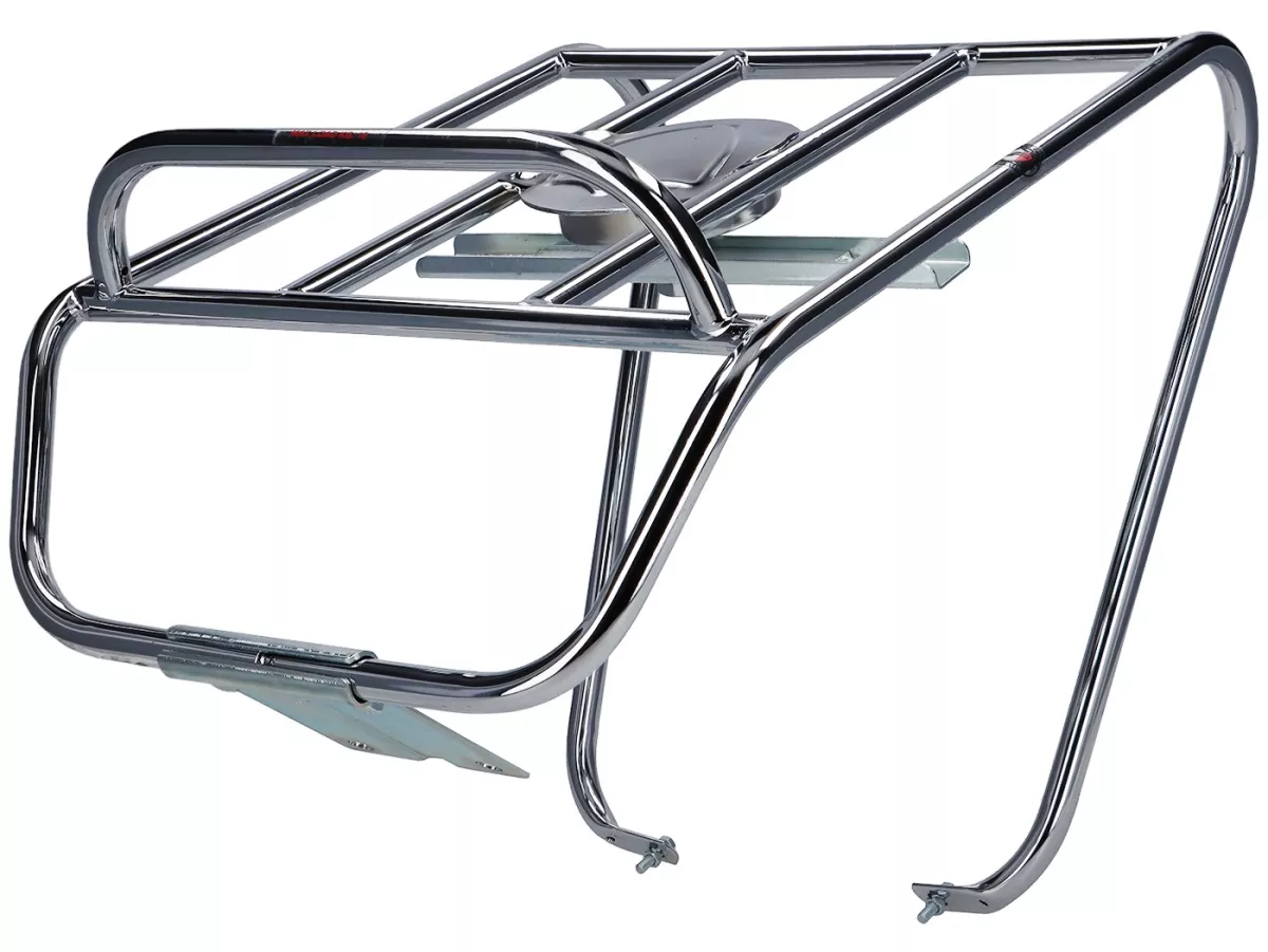 Bagagerek achteraan met reservewielhouder -AMS CUPPINI- Lambretta - Lambretta LI (serie 3), LIS, SX, TV (serie 3), DL, GP - Chroom