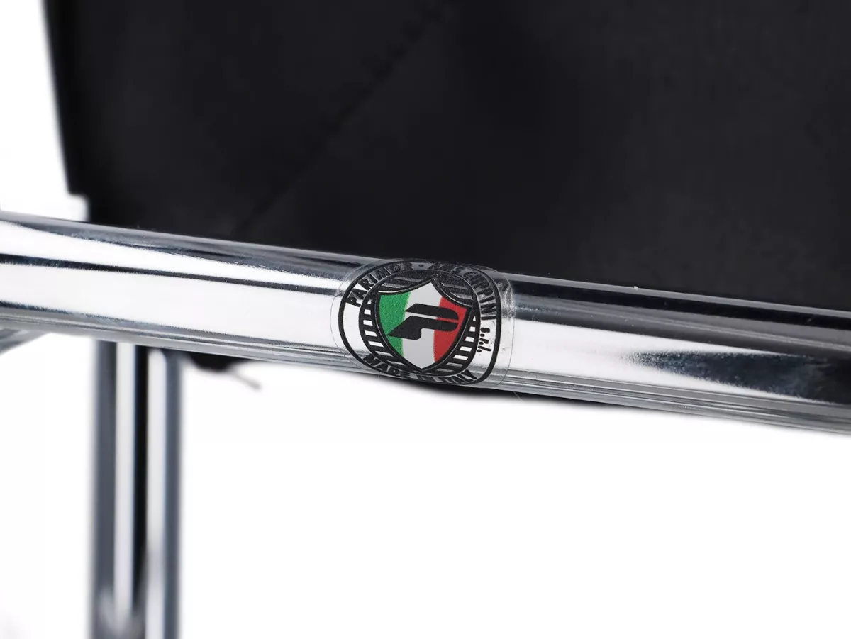 Porte-bagages arrière rabattable '3-IN-1' -AMS CUPPINI- Lambretta LI (série 3), LIS, SX, TV (série 3), DL, GP - avec dossier et support de roue de secours - Chrome