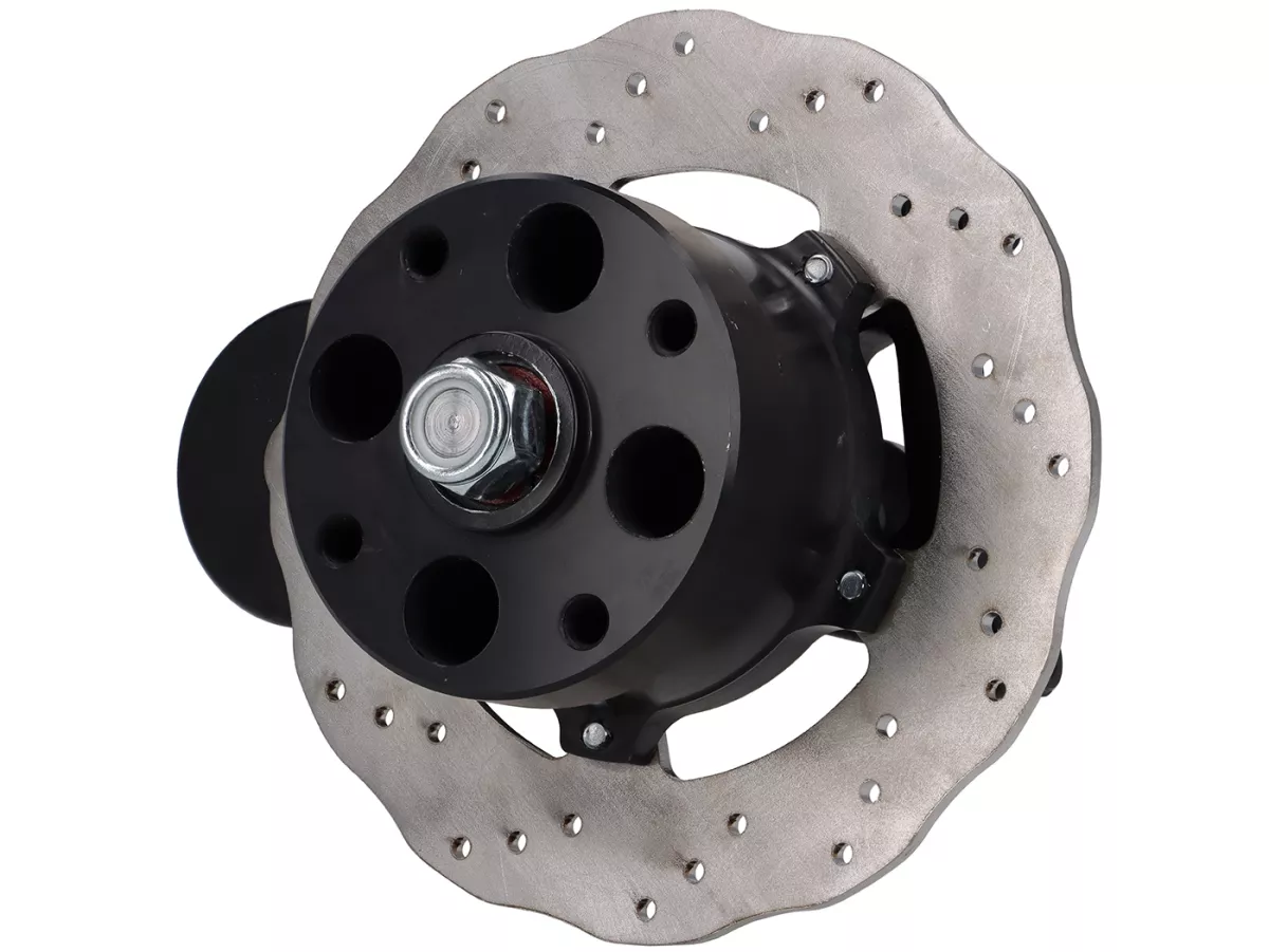 Set freno a disco anteriore -DEXTER RACING Classic Black Edition- Vespa V50 N-L-R cerchio a quattro fori - nero