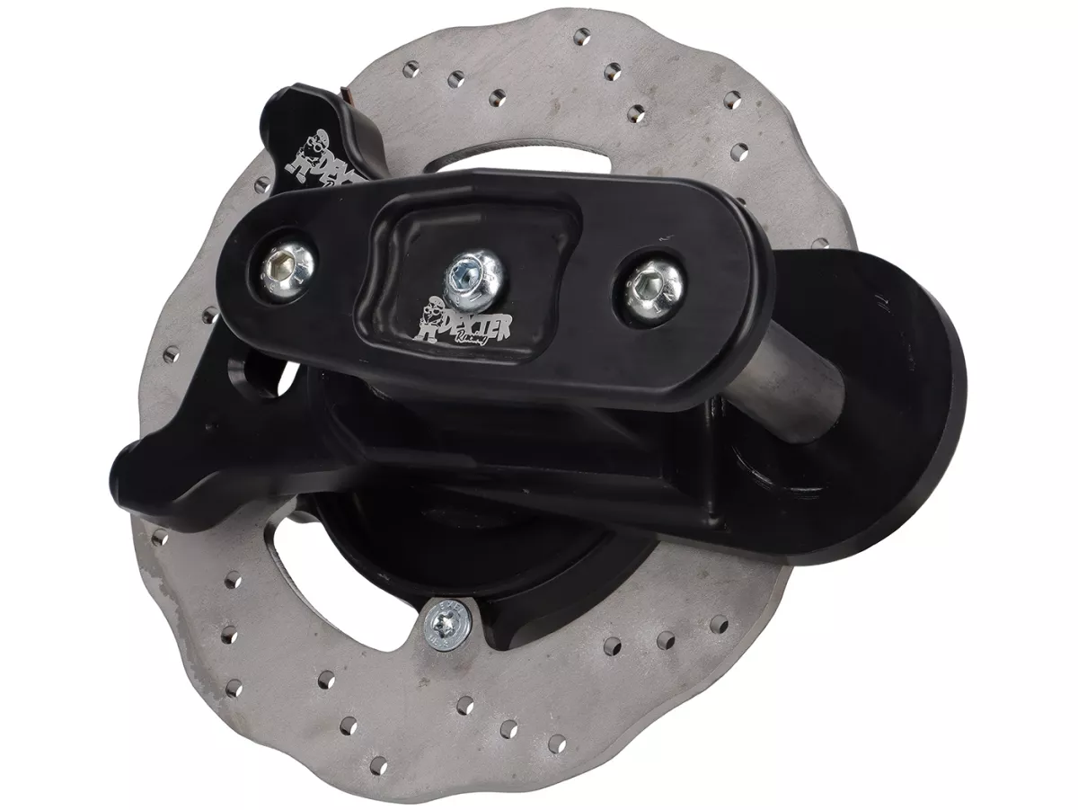 Set freno a disco anteriore -DEXTER RACING Classic Black Edition- Vespa V50 N-L-R cerchio a quattro fori - nero