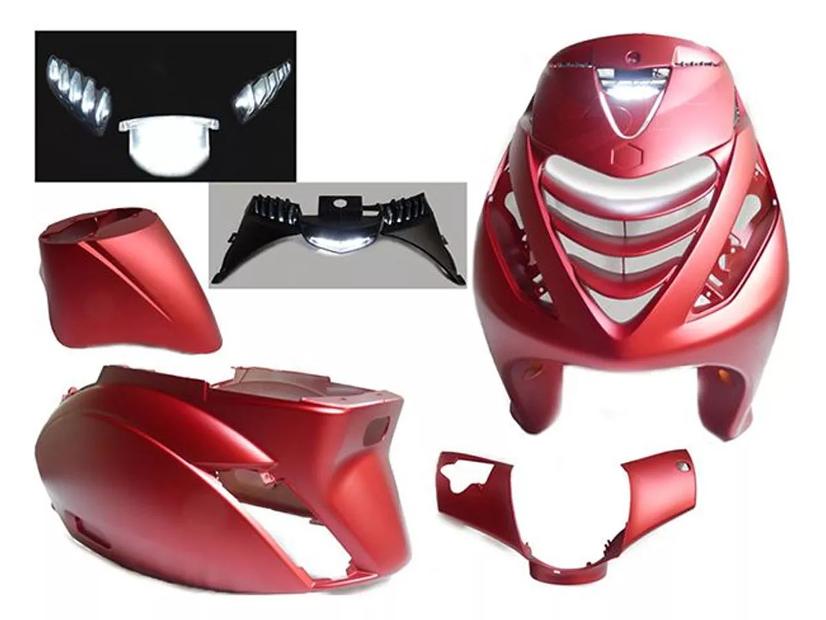 Juego de 6 piezas de carenado -DMP- SP Evo-1 - Piaggio Zip 2000, Zip II 50-125 - rojo mate