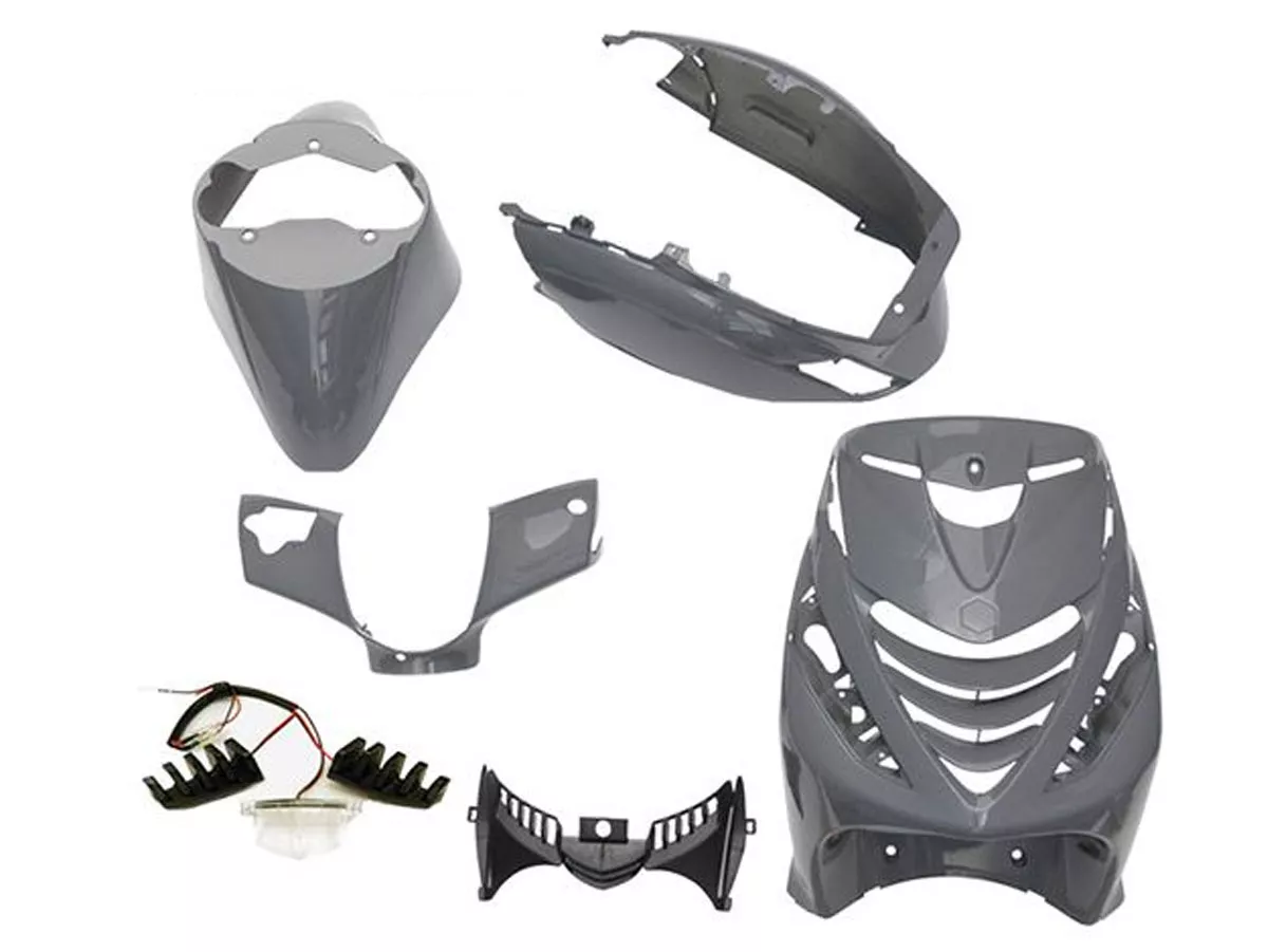 6-delars kåpsats -DMP- SP RS-1 Race - Piaggio Zip 2000, Zip II 50-125 - nardo grey