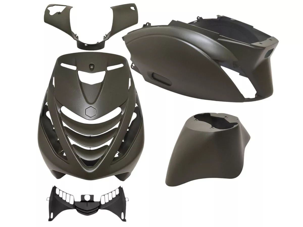 Kappenset 5-delig -DMP- SP Evo-1 - Piaggio Zip 2000, Zip II 50-125 - Legergroen mat
