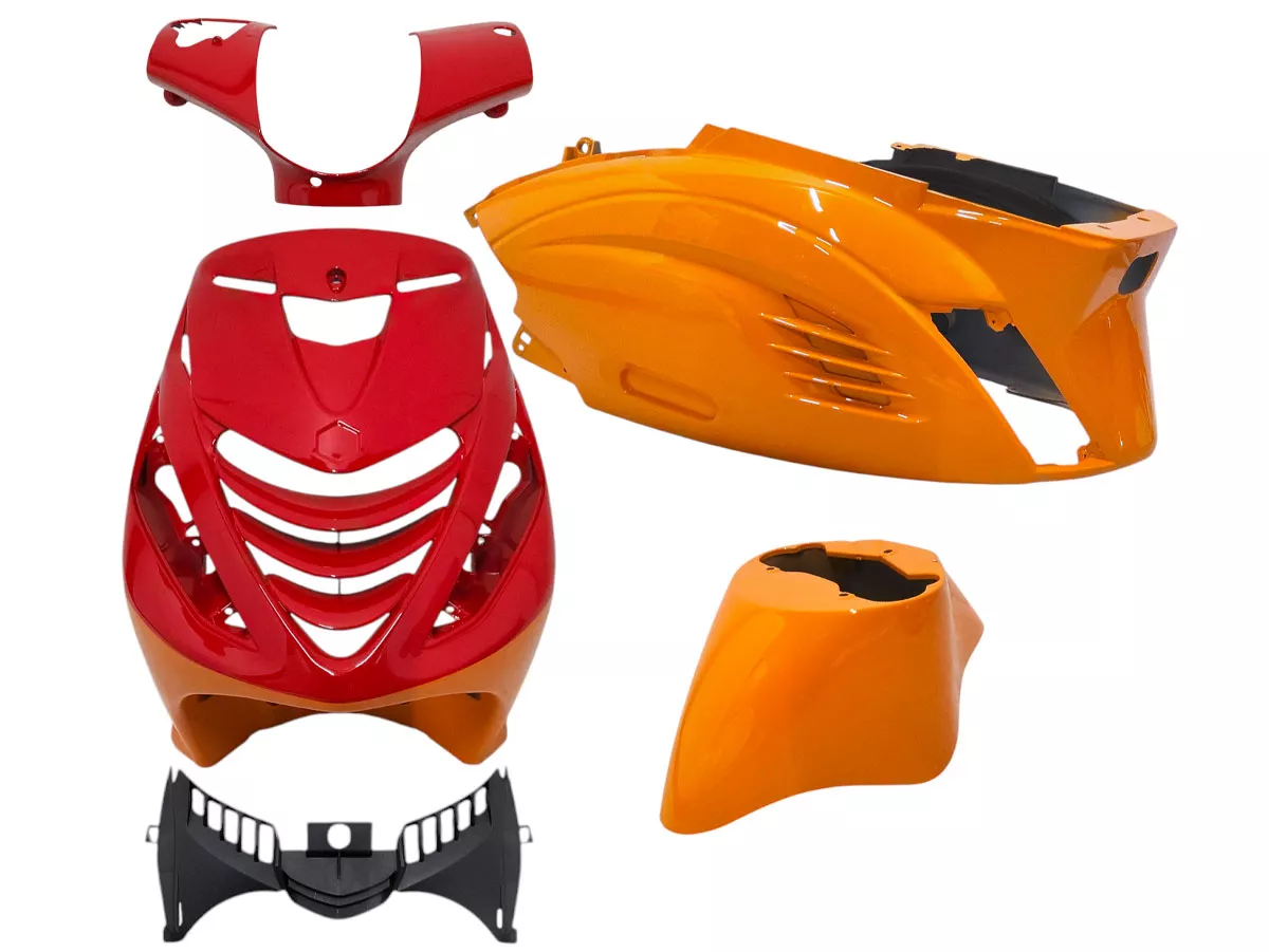 Kåpsats 5-delad -DMP- SP RS-1 Race - Piaggio Zip 2000, Zip II 50-125 - röd / orange